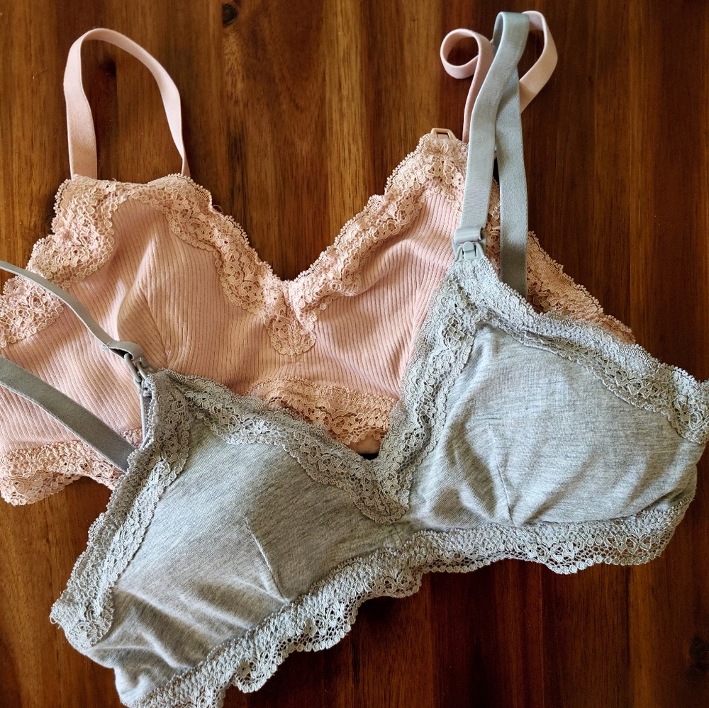 H&M Organic Cotton Nursing Bras with Lace- set of 2